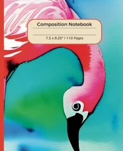 composition notebook: flamingo watercolour cover