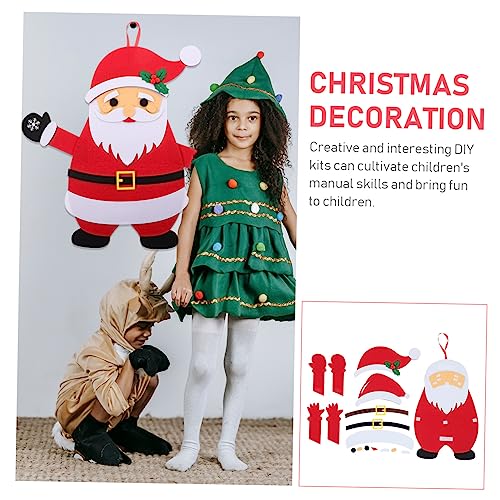 BESPORTBLE 1 Set DIY Christmas Decoration Statue Decor Christmas Christmas Ornaments Felt DIY Felt Christmas Santa Claus Detachable Ornaments Felt Craft Adornment Hanging Ornaments Red