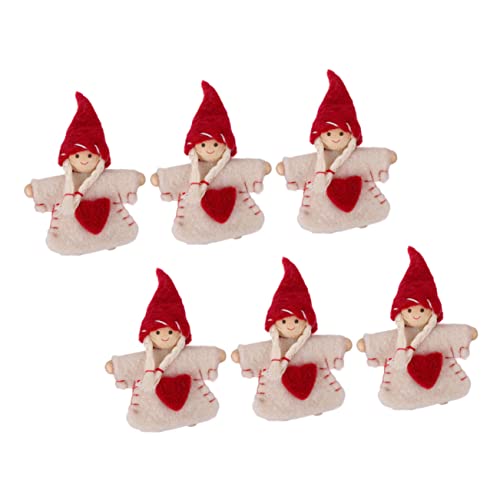 SAFIGLE 6pcs Felt Ornaments Santa Claus Ornaments Santa Ornament Christmas Felt Hanging Ornament Felt Christmas Doll Christmas Felt Figures Creative Doll Adornment Adorable Witch Dolls