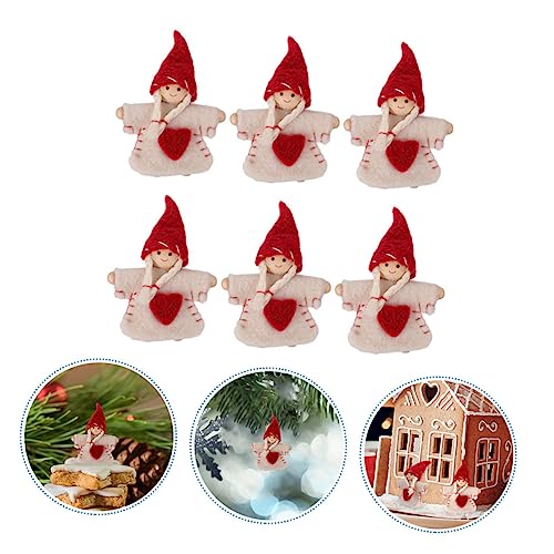 SAFIGLE 6pcs Felt Ornaments Santa Claus Ornaments Santa Ornament Christmas Felt Hanging Ornament Felt Christmas Doll Christmas Felt Figures Creative Doll Adornment Adorable Witch Dolls