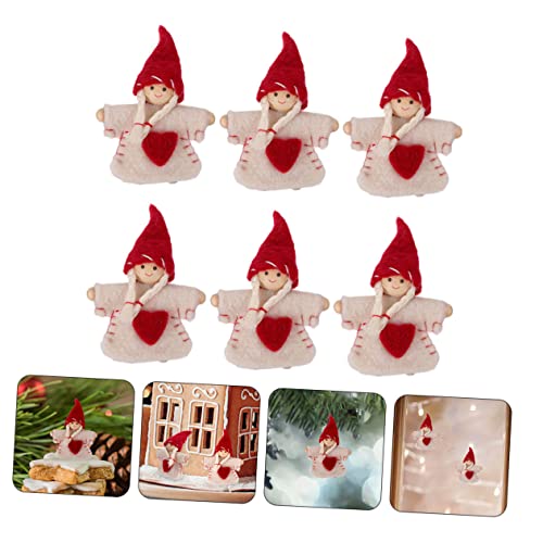 SAFIGLE 6pcs Felt Ornaments Santa Claus Ornaments Santa Ornament Christmas Felt Hanging Ornament Felt Christmas Doll Christmas Felt Figures Creative Doll Adornment Adorable Witch Dolls