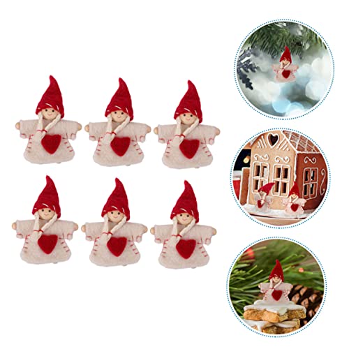 SAFIGLE 6pcs Felt Ornaments Santa Claus Ornaments Santa Ornament Christmas Felt Hanging Ornament Felt Christmas Doll Christmas Felt Figures Creative Doll Adornment Adorable Witch Dolls