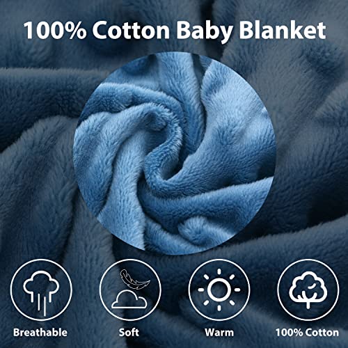 Minky Baby Blanket Swaddle Wrap Winter for Boys Girls Newborn Baby Swaddle Blankets Wrap Toddler Infant Soft Thick Minky Baby Sleeping Wraps Warm Unisex Receiving Blankets 0-6 Months (Blue Whale)