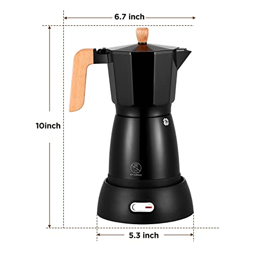 SHANGSKY Coffee Pot Electric Coffe Maker 6 Cup, Espresso Coffee Maker Cafeteras Electricas Italian Coffee Pot Espresso Makers Portable Aluminum Electric Mocha Pot Electric Moka Makers