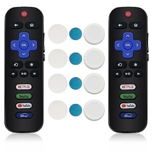 [newest, pack of 2] replaced roku tv remote with magnetic holder, only for roku tv, compatible for tcl roku/hisense roku/onn roku/sharp roku/philips roku series smart tvs (not for roku stick and box)