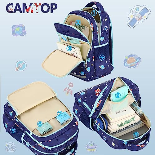 CAMTOP Preschool Backpack for Kids Boys Girls Toddler Backpack Kindergarten School Bookbags (Age 3-8,Rocket Planet)