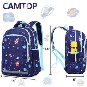 CAMTOP Preschool Backpack for Kids Boys Girls Toddler Backpack Kindergarten School Bookbags (Age 3-8,Rocket Planet)