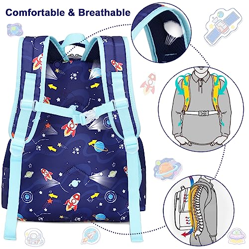 CAMTOP Preschool Backpack for Kids Boys Girls Toddler Backpack Kindergarten School Bookbags (Age 3-8,Rocket Planet)