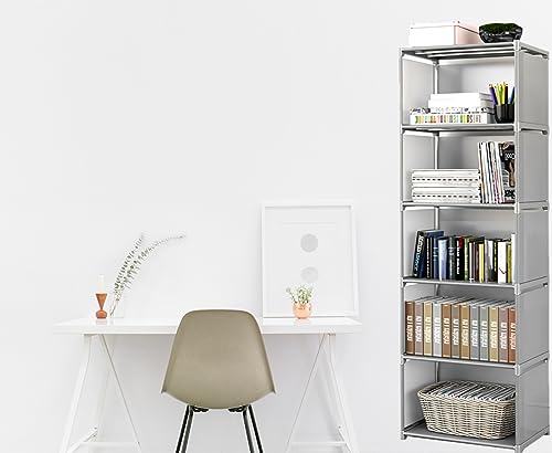 3,4,5-Tier Cube Storage Shelf or Organizer | Can be Used as Bookshelf, Bookcase, Closet, Pantry Shelves and Many More (5-Tier)