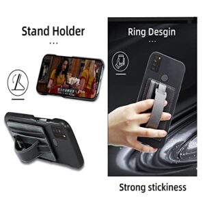 MLDWH for Alcatel TCL 40XL 5G Case with HD Screen Protector[2Pack],Hide Telescopic Folding Kickstand/Stand Wallet Case Card Holder/Slots TPU Silicone Protective Cover for 40 XL (Black)