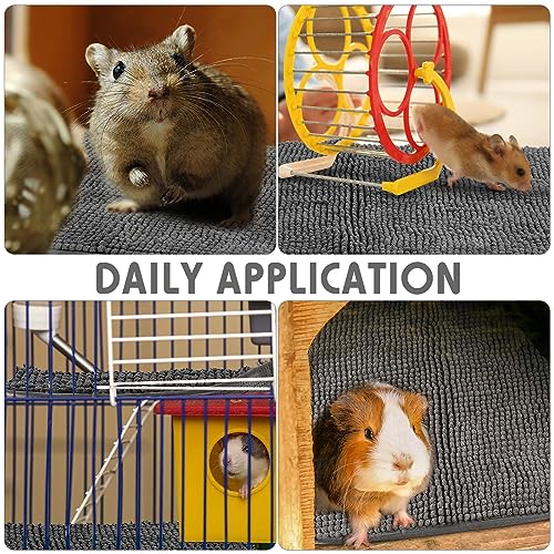 Nuanchu 8 Pcs Guinea Pig Liner Bulk Washable Pee Pads Guinea Pig Cage Liners Reusable Guinea Pig Training Pad Small Animal Sleeping Bedding Bunny Mat Fleece Liners for Chinchilla Hamster (Grey)