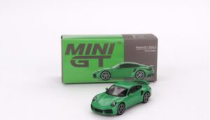 true scale miniatures model car compatible with porsche 911 turbo s python green 1/64 diecast model car mgt00525