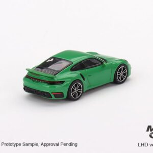 True Scale Miniatures Model Car Compatible with Porsche 911 Turbo S Python Green 1/64 Diecast Model Car MGT00525