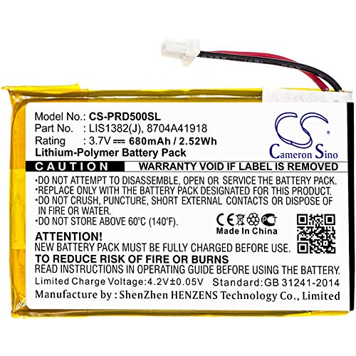 Auronino Replacement Battery for Portable Reader PRS-500U2 Portable Reader PRS-505 Portable Reader PRS-500 Portable Reader PRS-700BC Compatible with 1-756-769-11 8704A41918 LIS1382(J)(680mAh)