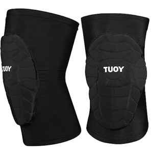 tuoy compression knee pads padded knee protection pad - youth & adult sizes (1 pair)