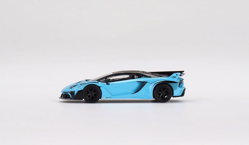 True Scale Miniatures Model Car Compatible with Lamborghini LB-Silhouette Works Aventador GT EVO (Blue) Limited Edition 1/64 Diecast Model Car MGT00494