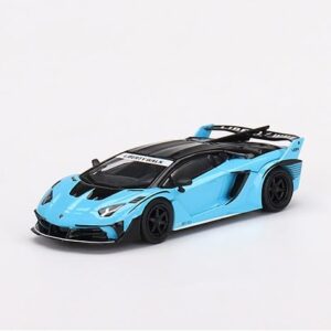 True Scale Miniatures Model Car Compatible with Lamborghini LB-Silhouette Works Aventador GT EVO (Blue) Limited Edition 1/64 Diecast Model Car MGT00494