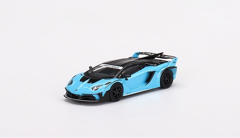 True Scale Miniatures Model Car Compatible with Lamborghini LB-Silhouette Works Aventador GT EVO (Blue) Limited Edition 1/64 Diecast Model Car MGT00494
