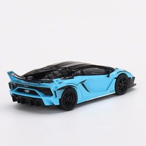 True Scale Miniatures Model Car Compatible with Lamborghini LB-Silhouette Works Aventador GT EVO (Blue) Limited Edition 1/64 Diecast Model Car MGT00494