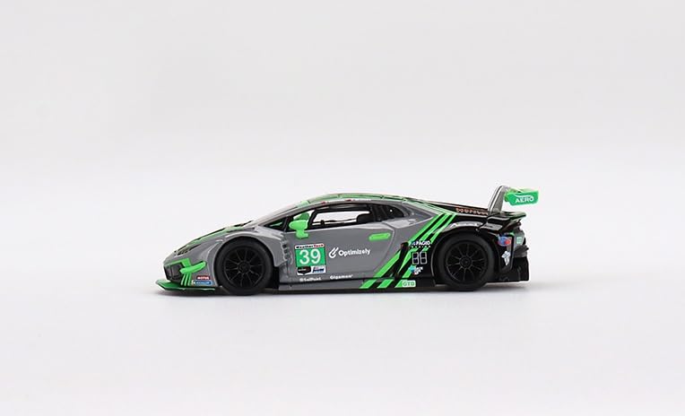 True Scale Miniatures Model Car Compatible with Lamborghini Huracán GT3 EVO #39 2022 IMSA Road America 2nd Place Limited Edition 1/64 Diecast Model Car MGT00499