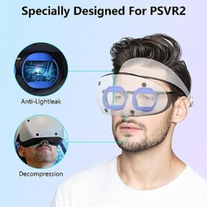 LEAPICVR Silicone Lens Spacer Protector For PS VR2, Upgraded Glasses Protect Ring Anti-Scratch Light-Proof For PSVR 2 & Myopia Eyeglass, PS VR 2 Accessory Adapt Playstation VR2 Comfort Experience Blue