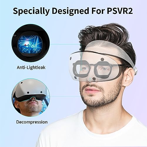 LEAPICVR Silicone Lens Spacer Ring for PS VR2, Glasses Protector Anti-Scratch Light-Proof Protect PSVR 2 Lenses Myopia Eyeglass Relieve Nose Pressure PS VR2 Accessories Adapter with Playstation VR2