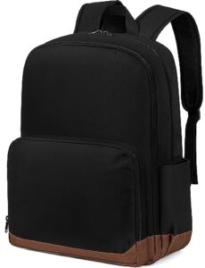 vorspack backpack for women men - lightweight bookbag with padded slot for work college travel - black
