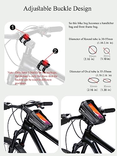 WILD MAN Bike Bag, Bicycle Bike Accessories for Cycling Biking, Bicycle Bike Phone Holder Mount Bag, Bike Bag for Bicycles, Mountain Bike Accessories for Adult Bikes for Cell Phone Under 6.7"