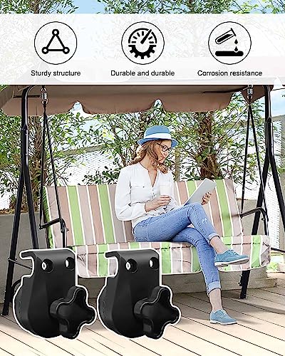 2 Pcs Garden Swing Plastic Fittings, Swing Frame Plastic Fitting to Attach Canopy Frame to Swing Frame, Match Diameter 20-23mm Swing Chair Frame Interface