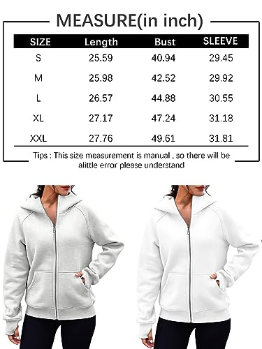 Trendy Queen Womens Fleece Jackets Full Zip Sweatshirts Oversized Hoodies Long Sleeve Sweaters With Pockets Winter Fall Outfits Y2k Fashion Teen Girls Clothes