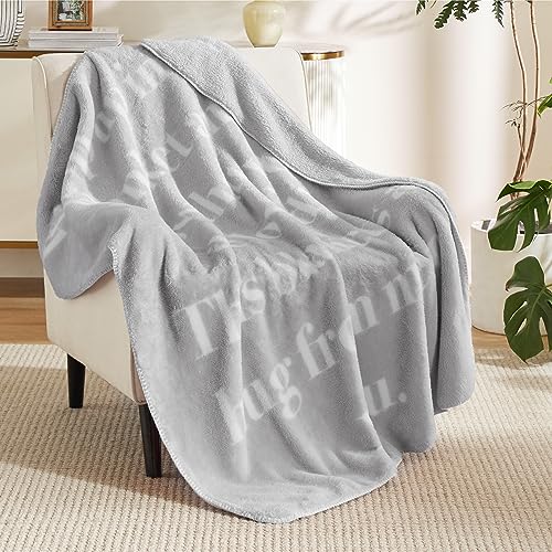 Bedsure Get Well Soon Gifts for Women - After Surgery Blanket with Inspirational Words Sympathy Gift for Elderly Adults Hug Soft Fleece Healing Blanket Grey 50x60 Inch