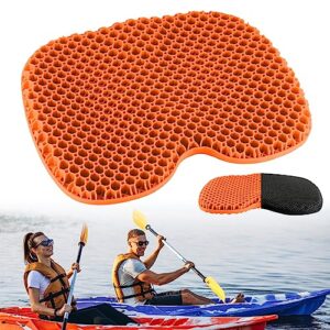 newbep anti slip gel kayak seat cushion, thick waterproof kayak seat pad soft support & breathable with non-slip cover for sit in kayak chair, canoe, boat