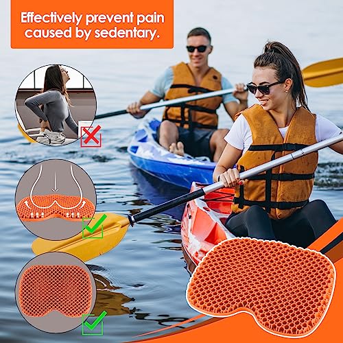 NewBEP Anti Slip Gel Kayak Seat Cushion, Thick Waterproof Kayak Seat Pad Soft Support & Breathable with Non-Slip Cover for Sit in Kayak Chair, Canoe, Boat