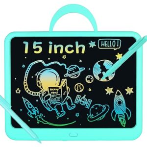 CARRVAS LCD Writing Tablet for Kids 15 Inch Coloring Drawing Pad Toddler Doodle Boards Drawing Tablet for Kids Toys Gift for 3-12 Year Old Boys (Blue)