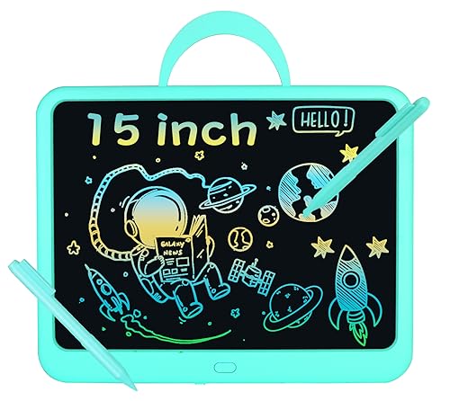 CARRVAS LCD Writing Tablet for Kids 15 Inch Coloring Drawing Pad Toddler Doodle Boards Drawing Tablet for Kids Toys Gift for 3-12 Year Old Boys (Blue)