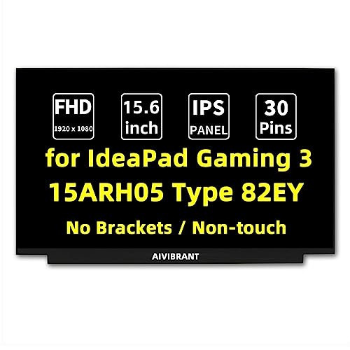 AIVIBRANT 15.6" Screen Replacement for IdeaPad Gaming 3 15ARH05 82EY IPS FHD 1920 x 1080 LCD LED Display Non-Touch Panel with Two Tapes