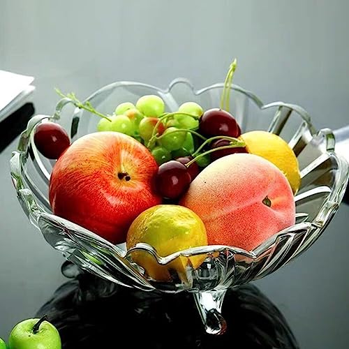 Luxshiny Food Containers Glass Salad Bowl Transparent Footed Dessert Bowl Vintage Flower Embossed Ice Cream Bowl European Style Trifle Bowl Candy Cake Bowl for Home Wedding Party 950ml