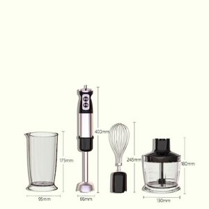 5 in 1 Immersion Hand Blender, 600W Powerful Heavy Duty Motor Stick Blender BPA Free 2 Speed Turbo Boost, Stainless Steel Blades with 600ml Measuring Cup for Kitchen Includes Whisk Attachment