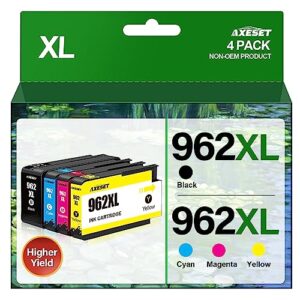 962xl ink cartridges combo pack compatible for hp 962 xl hp962xl 962xl black and color combo pack replacement for hp officejet pro 9010 9020 series, 9015 9016 9018 9020 9025 printers (4 pack)