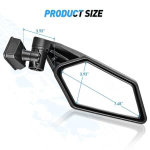 Nilight UTV Side Mirrors Aluminum X3 Rear View Mirror Upgraded 360 Degree Adjustment Compatible with 2016 2017 2018 2019 2020 2021 2022 2023 Can Am Maverick X3 Turbo R, 2 Years Warranty