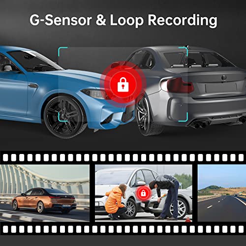 AZDOME M330 1080P FHD Dash Cam, Built-in WiFi Dashcams for Cars, Voice Control Car Camera, 0.96" Screen, Super Capacitor, Night Vision, G-Sensor, Parking Monitor, Loop Recording