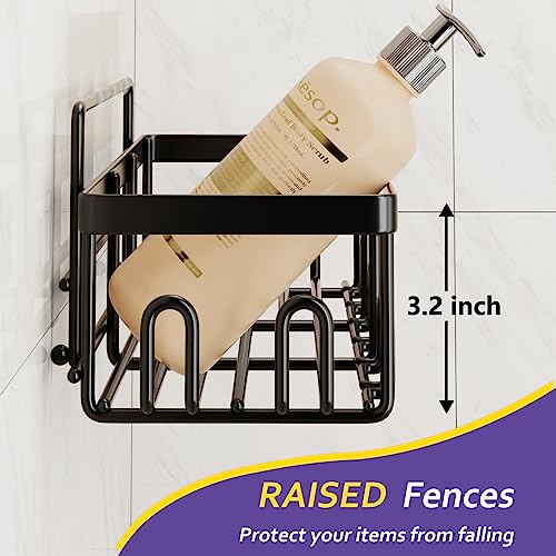 FAFOOU Shower Caddy Organizer 5 Pack, Self Adhesive Shower Shelves Basket for Bathroom Storage Home Decor, Shower Shelf for Inside Shower Rack, Wall Mounted RV Shower Accessories Shampoo Holder Black