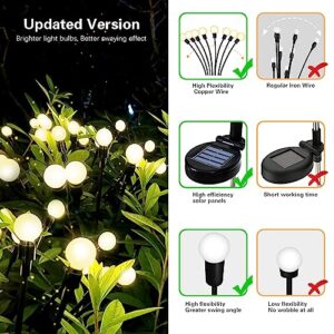 Firefly Solar Garden Lights Outdoor: 4 Pack Solar Firefly Lights Waterproof Lights, 8LED Vibrant Firefly Starburst Swaying Lights,Solar Powered Firefly Lights Applicable to Decoration Planter Outdoor