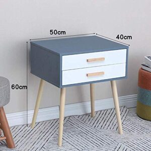 Side Table Bedside Table,Wood Nightstand Unit White 1/2-Drawer Modern Cabinet Chest of Drawers End Side Table with Solid Wood Legs Easy Assemble