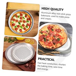 UPKOCH 1 PC Pizza Pan Bread Oven Non Stick Baking Sheet Round Baking Pan Pizza Pans with Pie Crisper Tray Alloy Pizza Platter Perforated Pizza Bakeware Household Oven Tray Baking Tray Can