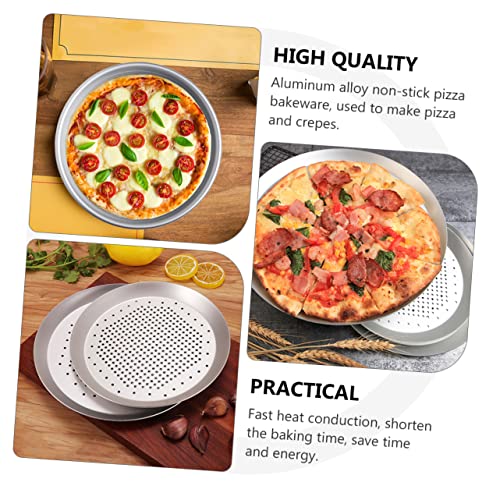 UPKOCH 1 PC Pizza Pan Bread Oven Non Stick Baking Sheet Round Baking Pan Pizza Pans with Pie Crisper Tray Alloy Pizza Platter Perforated Pizza Bakeware Household Oven Tray Baking Tray Can