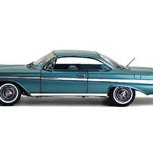 1961 Chevy Impala Sport Coupe Twilight Turquoise Metallic with Turquoise Interior American Collectibles Series 1/18 Diecast Model Car by Sun Star SS-2109