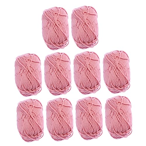 Wool Yarn 10 Rolls Milk Cotton Yarn Knitting Wool Chunky Yarn Wool Knitting Crochet Yarn Weaving Yarn Knitting Yarn DIY Yarn Pink Doll Coarse Wool DIY Soft Milk Cotton Crochet Yarn