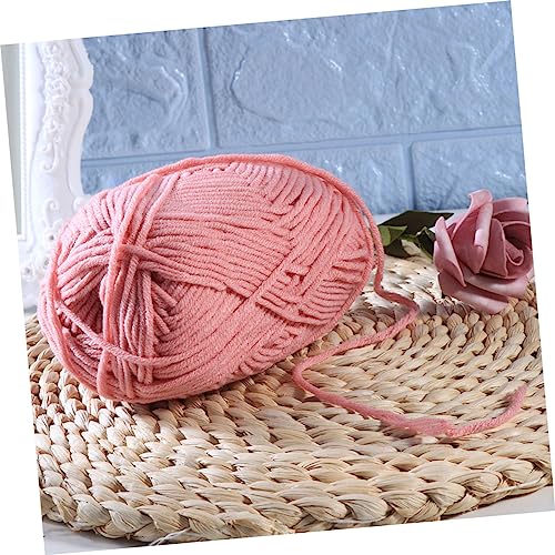 Wool Yarn 10 Rolls Milk Cotton Yarn Knitting Wool Chunky Yarn Wool Knitting Crochet Yarn Weaving Yarn Knitting Yarn DIY Yarn Pink Doll Coarse Wool DIY Soft Milk Cotton Crochet Yarn