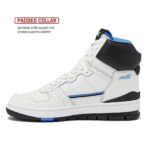 Avia 830 Men’s Basketball Shoes, Retro Sneakers for Indoor or Outdoor, Street or Court - White/Black/Medium Blue, 12 Medium